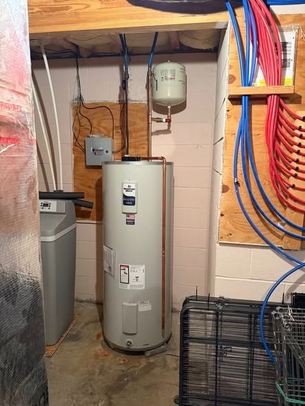 Water heater and supply lines after service